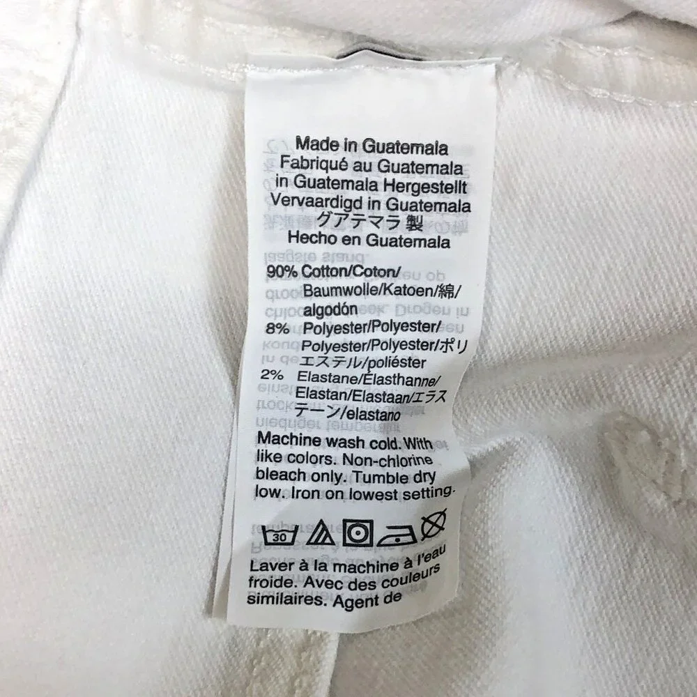 Madewell Womens 10" High-Rise Skinny Crop Jeans White Button Front Size 31 New - Picture 7 of 10